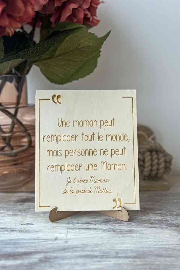 Pancarte en bois | Maman irremplaçable Pancarte en bois | Maman irremplaçable