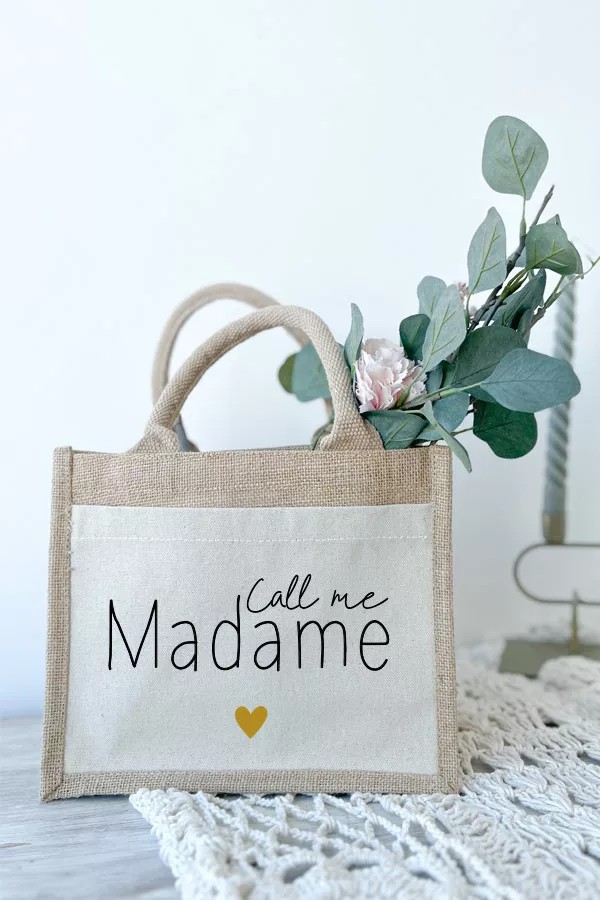 Petit sac en jute et coton | Call me Madame
