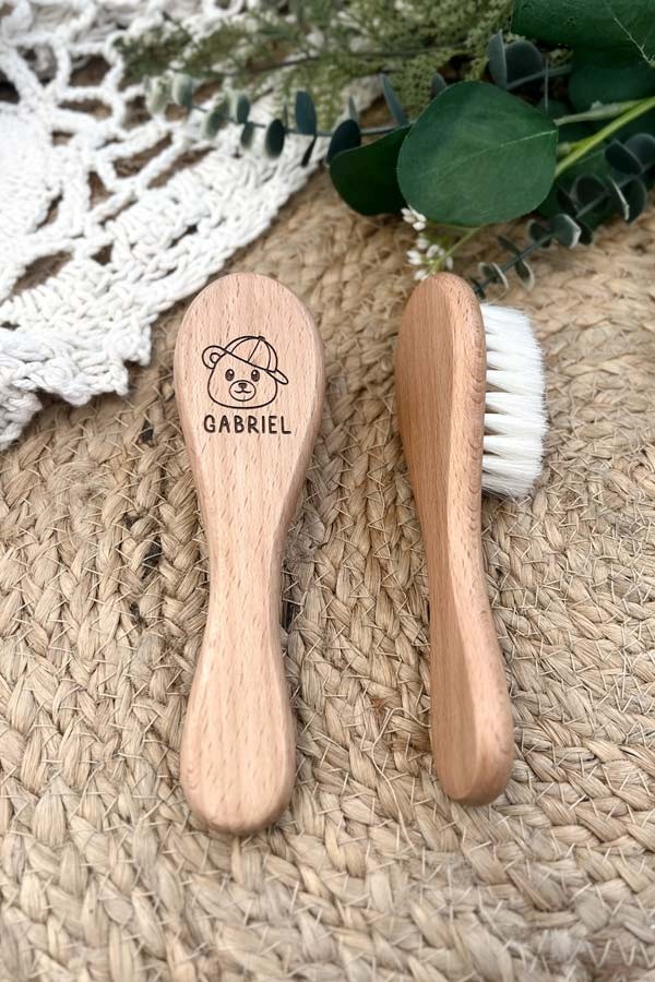 Brosse en bois personnalisée | Ourson