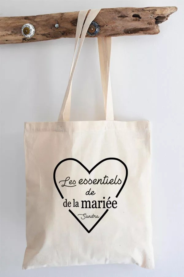 Tote bag mariage personnalisé | Les essentiels de la mariée