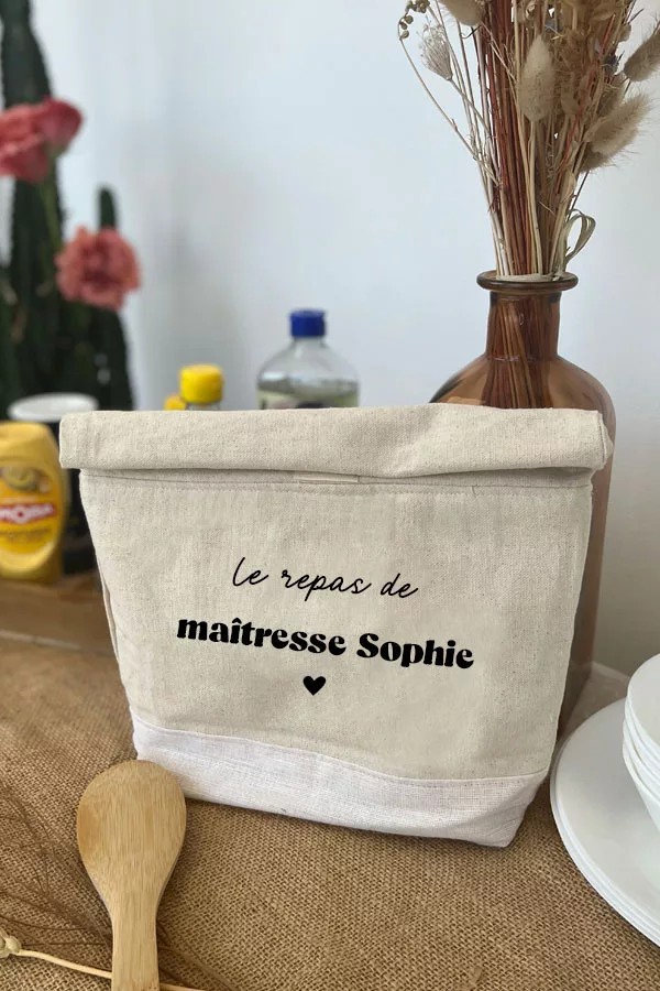 Pochette isotherme en coton personnalisée | Maîtresse