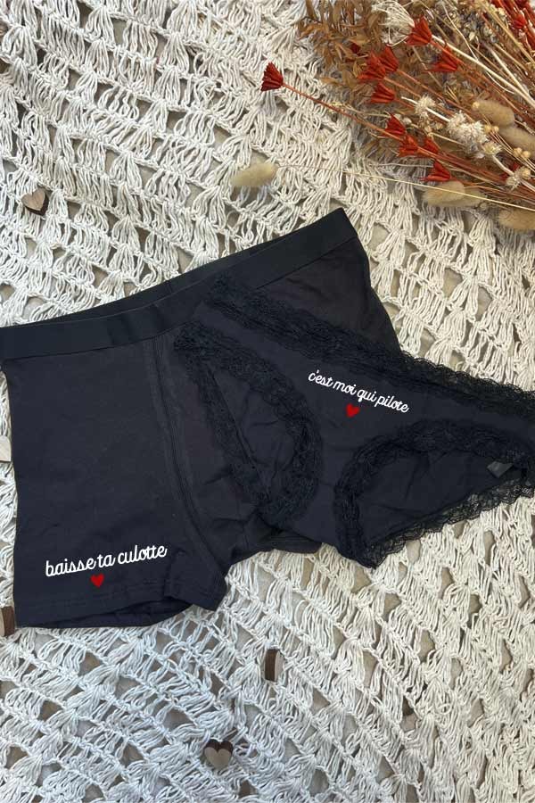 Duo caleçon et culotte | brodés