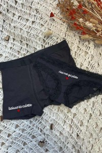 Duo caleçon et culotte | brodés