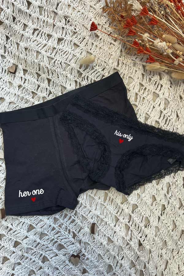 Duo caleçon et culotte | brodés