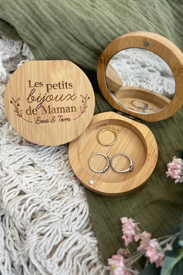 Boîte à bijoux en bois personnalisée | Les bijoux de maman