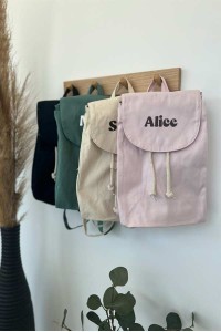 Sac à dos rose pâle personnalisé enfant | Prénom