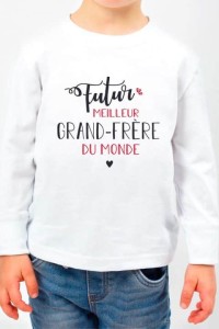 T-shirt enfant manches longues | Futur grand-frère - rouge