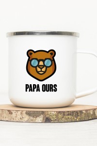 Mug vintage métal | Papa ours