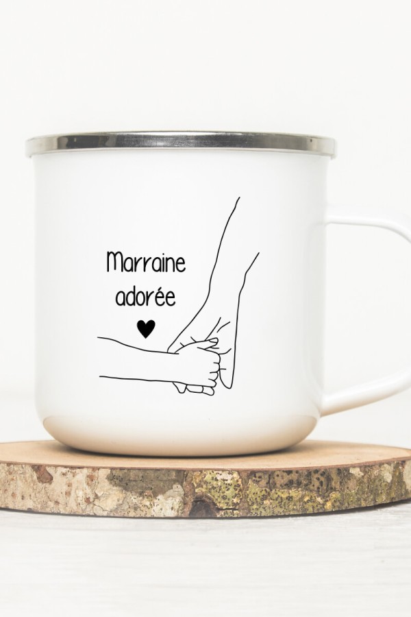 Mug vintage métal | Mains adulte et enfant