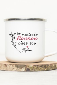 Mug vintage métal personnalisé | La meilleure nounou c'est toi