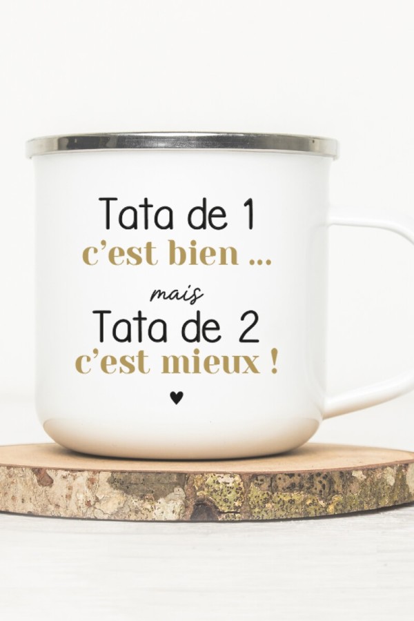 Mug vintage métal | Tata de 1, Tata de 2