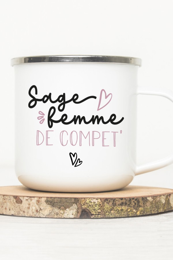 Mug vintage métal | Sage femme de compet'