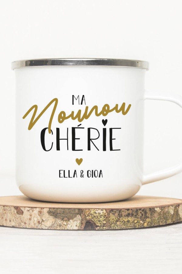 Mug vintage métal personnalisé |Nounou Chérie Mug vintage métal personnalisé |Nounou Chérie