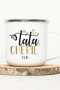 Mug vintage métal personnalisé | Ma tata chérie