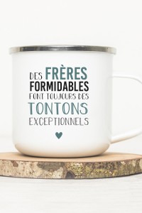 Mug vintage métal | Citation frère et tonton