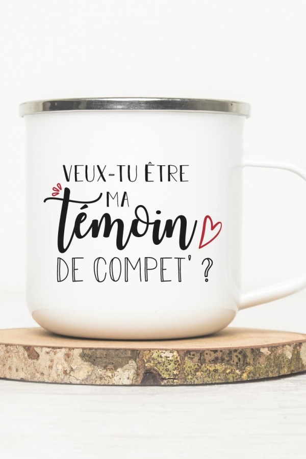 Mug vintage métal | Veux-tu être ma témoin de compet' ?