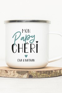 Mug vintage métal personnalisé | Papy chéri