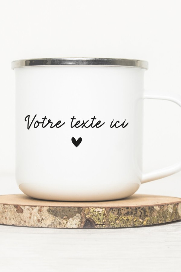 Mug vintage métal personnalisé |Texte