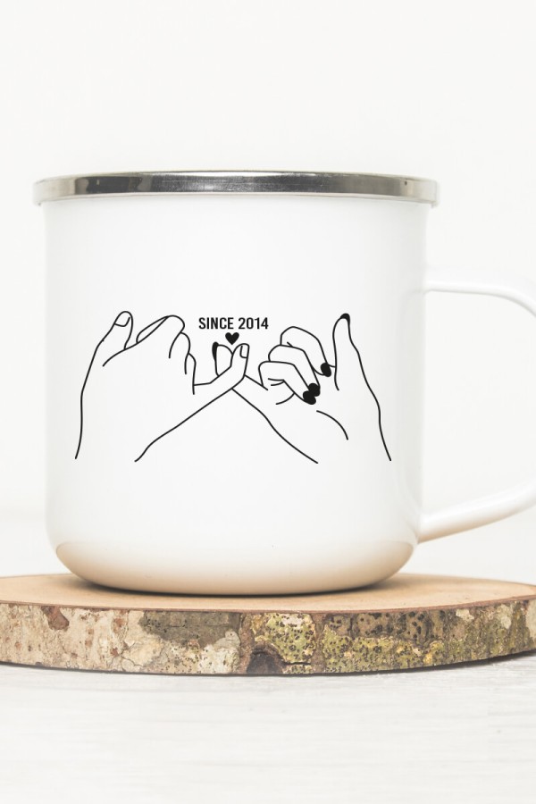 Mug vintage métal personnalisé | Couple Mug vintage métal personnalisé | Couple