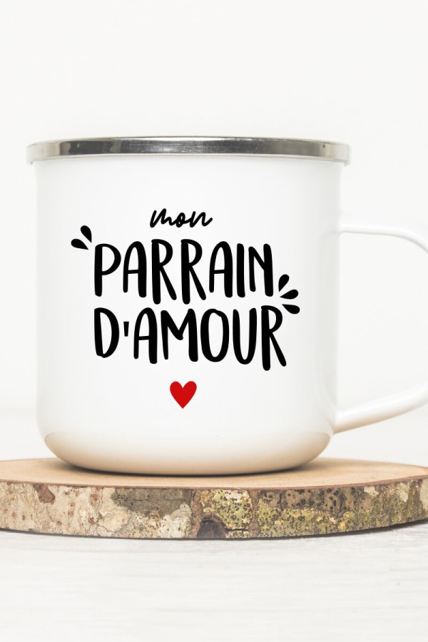 Mug vintage métal | Parrain d'amour