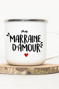 Mug vintage métal | Marraine d'amour