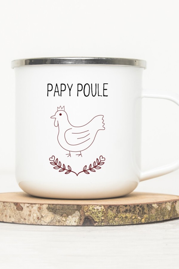 Mug vintage métal | Papy poule vintage