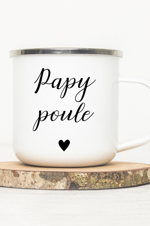 Mug vintage métal | Papy poule