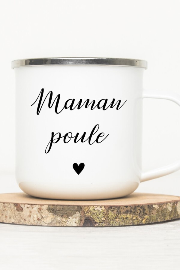 Mug vintage métal | Maman poule