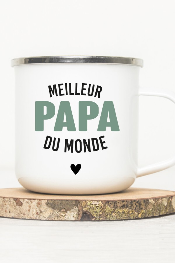 Mug vintage métal | Meilleur papa du monde