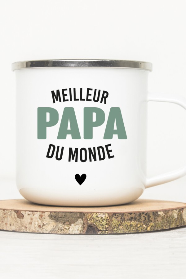 Mug vintage métal | Meilleur papa du monde Mug vintage métal | Meilleur papa du monde