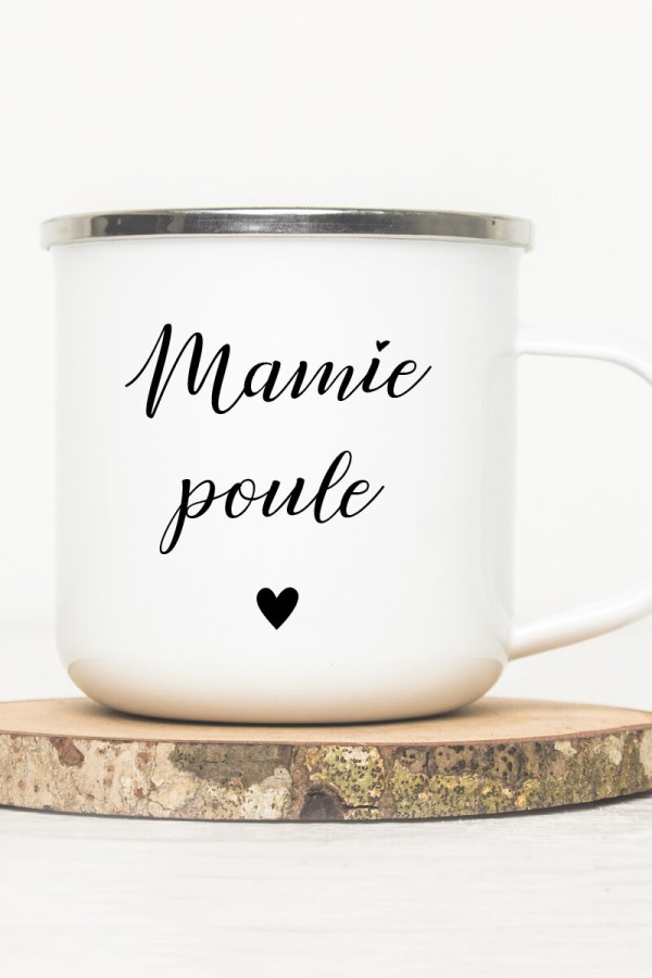 Mug vintage métal émaillé | Mamie poule Mug vintage métal émaillé | Mamie poule