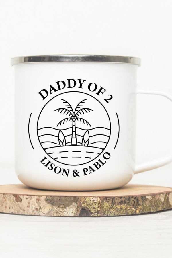 Mug vintage métal personnalisé | Daddy surf personnalisé