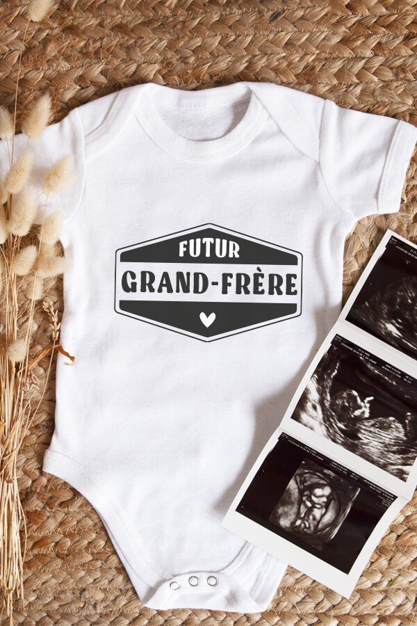 Body bébé | Futur grand-frère logo rétro