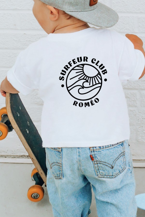 T-shirt enfant | Surfeur club personnalisé