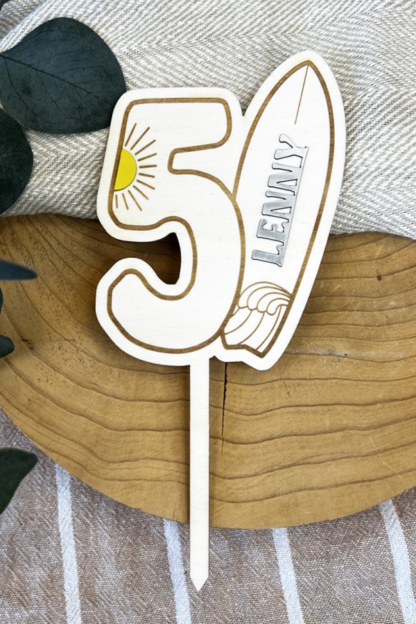 Cake topper Surf | Personnalisé