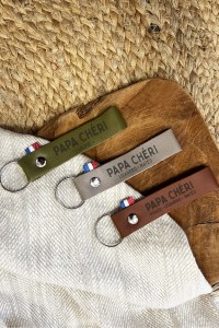 Porte-clés en cuir personnalisé | Papa chéri