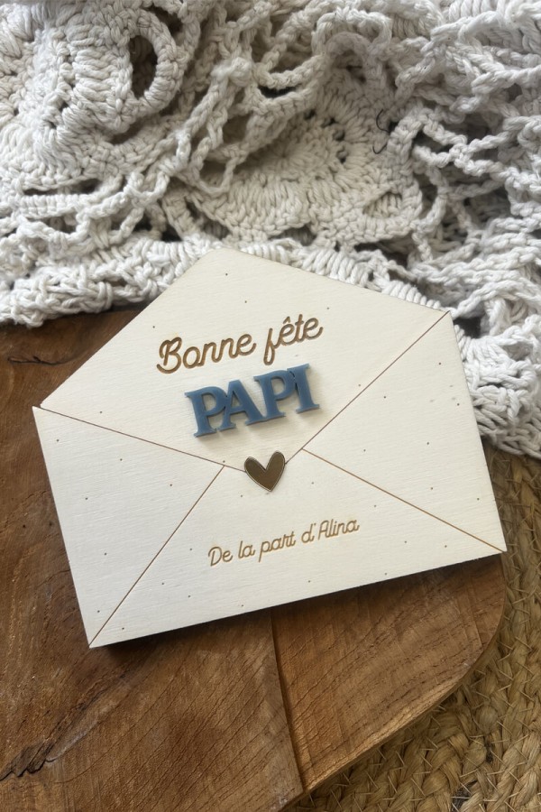 Enveloppe bois personnalisée maîtresse | Fleurs- Myprettylittlestore Enveloppe bois personnalisée maîtresse | Fleurs- Myprettylittlestore