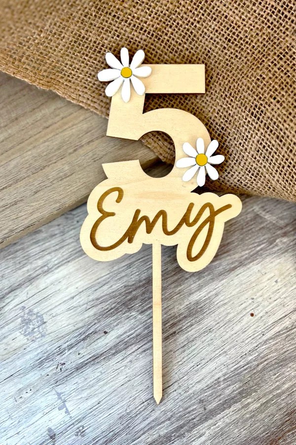 Cake topper marguerites | Personnalisé Cake topper marguerites | Personnalisé