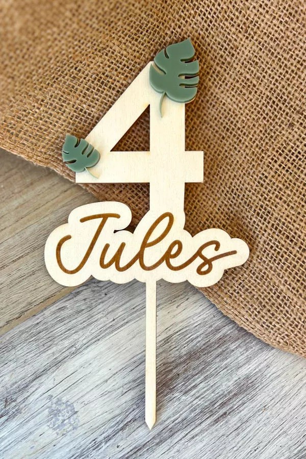 Cake topper feuilles | Personnalisé