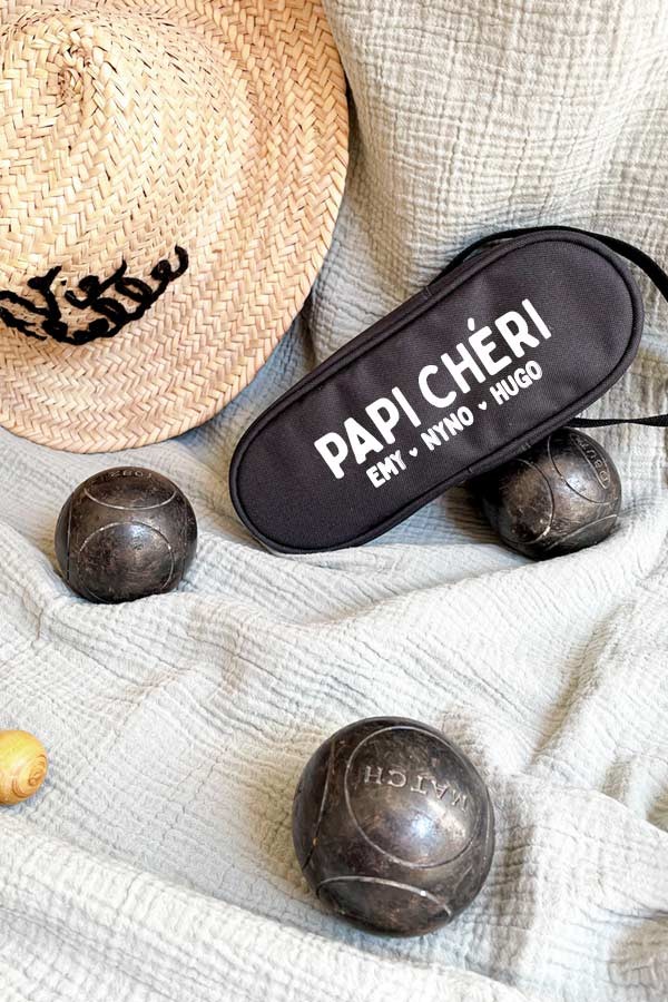 Sacoche de pétanque personnalisée - Papi chéri