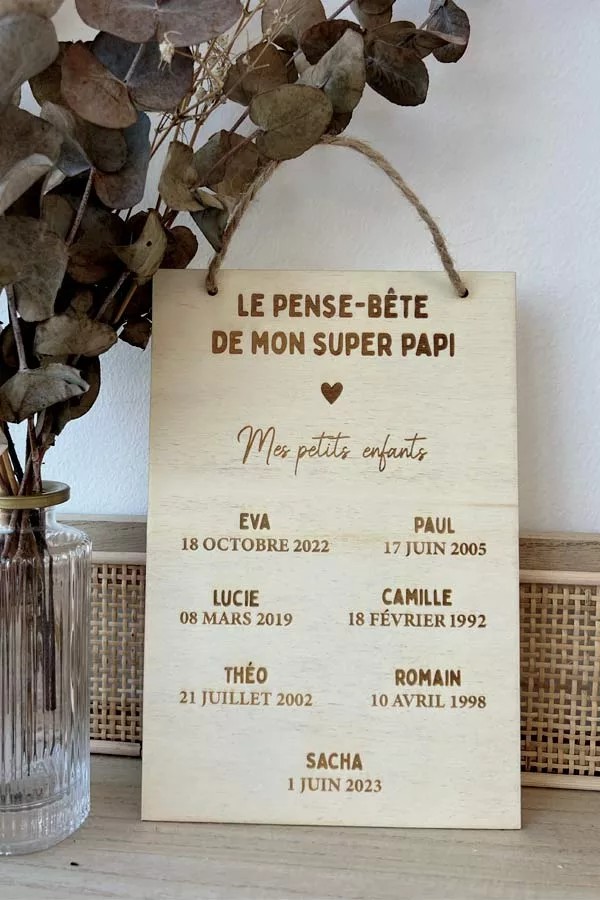 Pense-bête pour papy personnalisé | Anniversaires