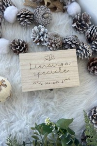 Boîte d'annonce grossesse en bois | Boule de Noël personnalisée